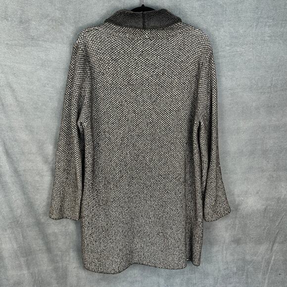 J Jill Sweater Womens Medium Petite Gray Cardigan Jacket Preppy Career Academia - Picture 4 of 11